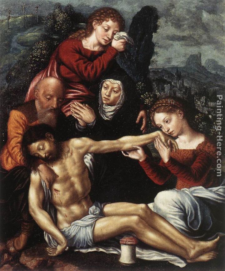 The Lamentation of Christ painting - Jan Sanders van Hemessen The Lamentation of Christ art painting